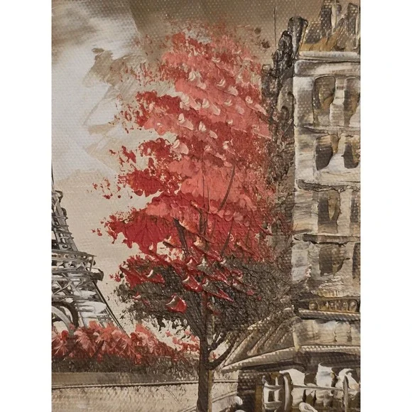 Burnett Paris Eiffel Tower Oil Painting - Picture 5 of 11